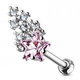 Cartilage hélix, tragus 252 - Etoile filante rose