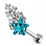 Cartilage hélix, tragus 252 - Etoile filante bleu-clair