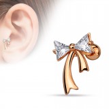Cartilage hélix, tragus 39 - Rose noeud papillon