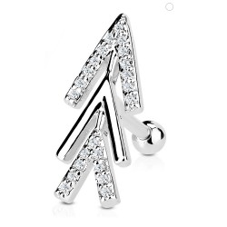 Cartilage hélix, tragus 265 - Gris flêche multistrass