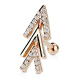 Cartilage hélix, tragus 265 - Rose flêche multistrass