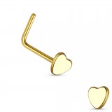 Piercing nez courbé 0.8mm 43 - Jaune coeur