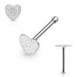 Piercing nez droit 0,8mm 41 - Coeur satin gris