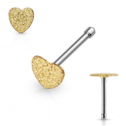 Piercing nez droit 0,8mm 41 - Coeur satin jaune