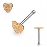 Piercing nez droit 0,8mm 41 - Coeur satin rose