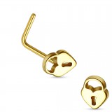 Piercing nez courbé 0.8mm 39 - Serrure jaune