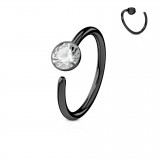 Anneau de nez 0.8mm 18 - Noir strass
