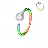 Anneau de nez 0.8mm 18 - Multicolore strass