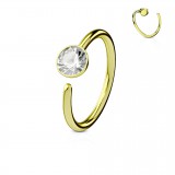 Anneau de nez 0.8mm 18 - Jaune strass