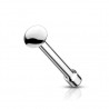 Piercing nez droit 0,8 ou 1mm boule grise (16)