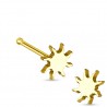 Piercing nez droit 0,8mm soleil formé de rayons jaune (52)