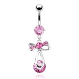 Piercing nombril noeud papillon 16 - Imaginaire rose