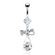 Piercing nombril noeud papillon 16 - Imaginaire transparent