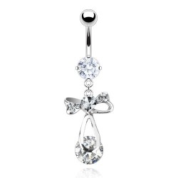 Piercing nombril noeud papillon 16 - Imaginaire transparent
