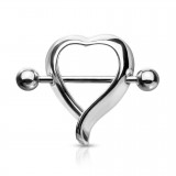 Piercing téton coeur gris creux (35)