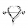 Piercing téton coeur gris creux (35)