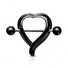 Piercing téton coeur noir creux (35)