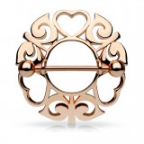 Piercing téton rose trois coeurs (20)