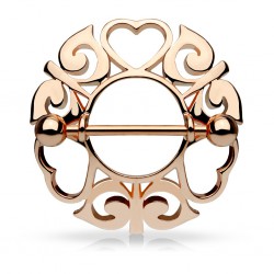 Piercing téton rose trois coeurs (20)