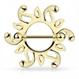 Piercing téton jaune soleil avec creux (03)
