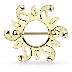 Piercing téton jaune soleil avec creux (03)