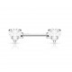 Piercing téton barbell 07 - Zircone coeur transparent