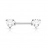 Piercing téton barbell 07 - Zircone coeur transparent