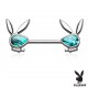 Piercing téton playboy 9 - Gris abalone