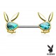 Piercing téton playboy 9 - Jaune abalone