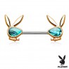Piercing téton playboy 9 - Rose abalone