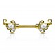 Piercing téton barbell 65 - Jaune deluxe zircones
