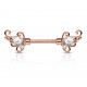 Piercing téton barbell 65 - Rose deluxe zircones