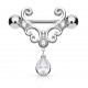 Piercing téton deluxe gris zircone pendant (69)