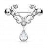 Piercing téton deluxe gris zircone pendant (69)