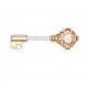 Piercing téton barbell 64 - Rose clé opalite
