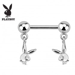 Piercing téton playboy 2 - Deux lapins pendants