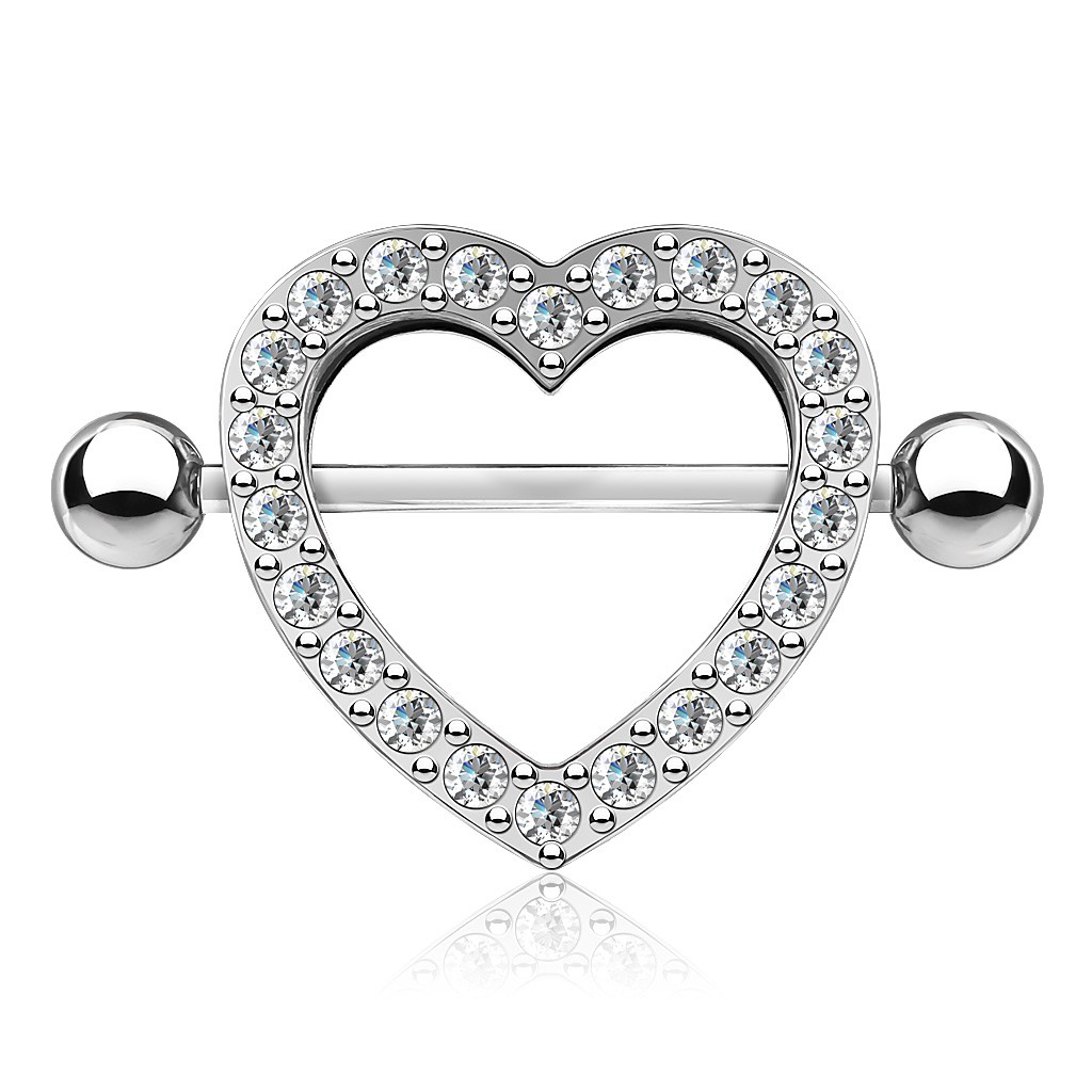 Lot De 2 Paires De Faux Piercings De Téton Réglables - Acier Inoxydable - Formes Cœur, Fleur, Zircon - Sans Perçage
