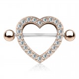 Piercing téton coeur multistrass gold-ip jaune (32)