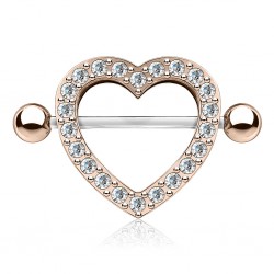 Piercing téton coeur multistrass gold-ip jaune (32)