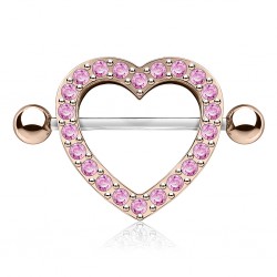 Piercing téton coeur multistrass gold-ip rose (32)