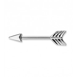 Piercing téton barbell 83 - Flèche grise