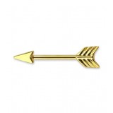 Piercing téton barbell 83 - Flèche jaune