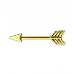 Piercing téton barbell 83 - Flèche jaune