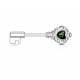 Piercing téton barbell 50 - Clé centre opale verte