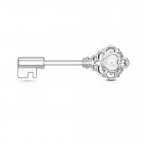 Piercing téton barbell 50 - Clé centre opale aurora
