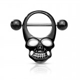 Piercing téton tête de mort noire (36)