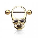 Piercing téton tête de mort jaune (36)