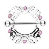 Piercing téton six strass (16)