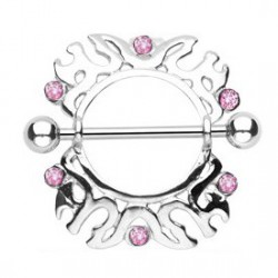 Piercing téton six strass (16)
