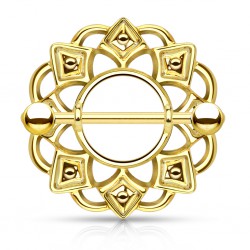 Piercing téton bouclier royal jaune (63)